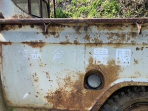放置されたダットサントラックリアサイド