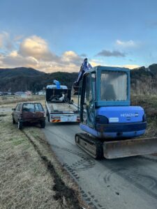 長野県辰野町で買取りした廃車のミラの引き取りの画像