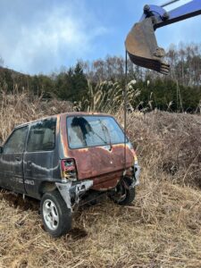 長野県辰野町で買取りした廃車のミラの引き取りの画像